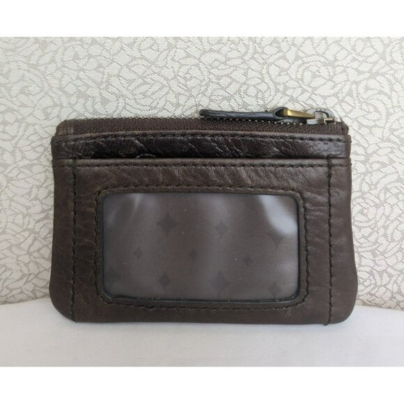 Fossil "Long Live Vintage" Small Keychain Coin Purse Pouch Wallet Leather Brown - Picture 2 of 12